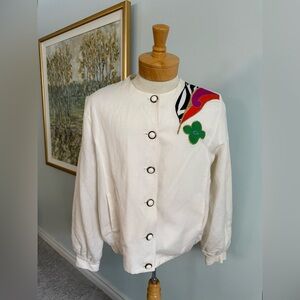Vintage Eric Ryan Sport Jacket – Made in Canada Art Print Linen Blend